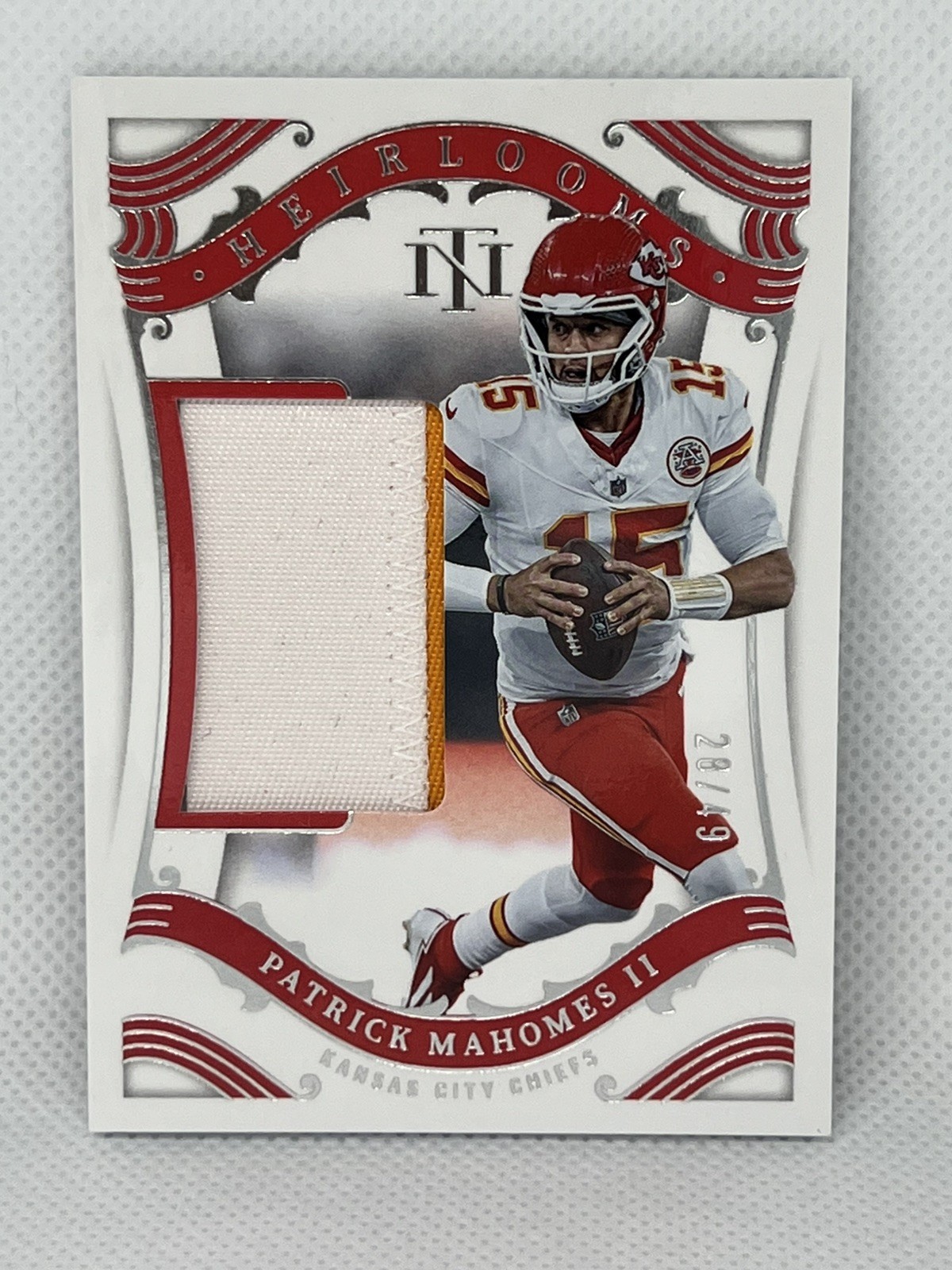 2025 Panini National Treasures Patrick Mahomes II Heirlooms Patch #/49 Chiefs