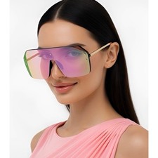 Eye Wear Sunglasses UV400 Protection Pink Mirror Lens Women Female Luxury Gafas
