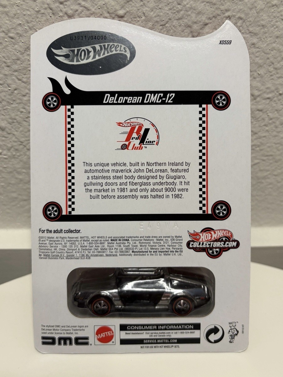 Hot Wheels RLC 2012 DeLorean DMC-12 Chrome Redline Club 03931