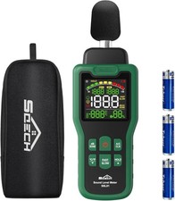 Schallpegelmesser Dezibelmesser 30-130dB Temperatur Feuchtigkeit farbig Display