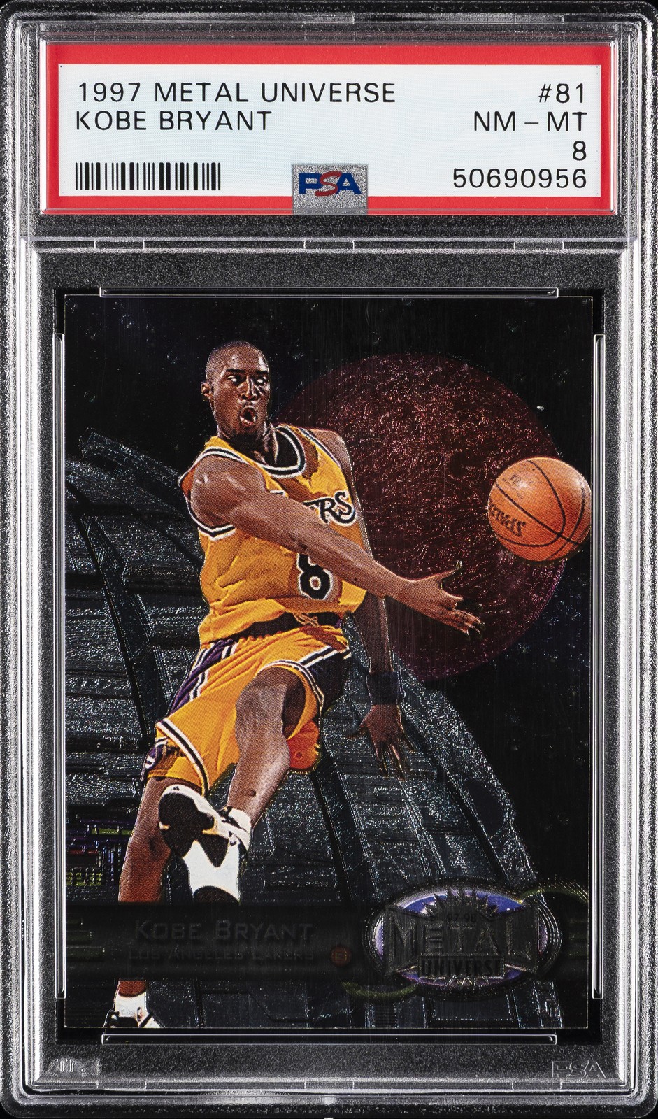 1997 METAL UNIVERSE #81 KOBE BRYANT PSA 8