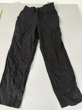 A New Day Pants Womens Small Black Drawstring Waist Casual Pull On Relaxed Fit