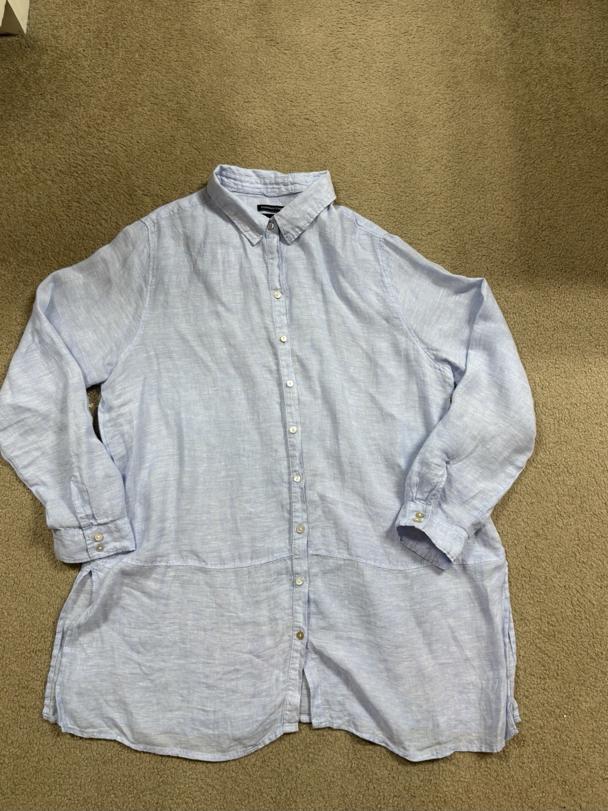 Tahari Light Blue Linen Blouse Women’s XL