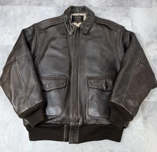 Schott A2 Leather Flight Aviator US Army Bomber Jacket Map Lining Brown Mens XL