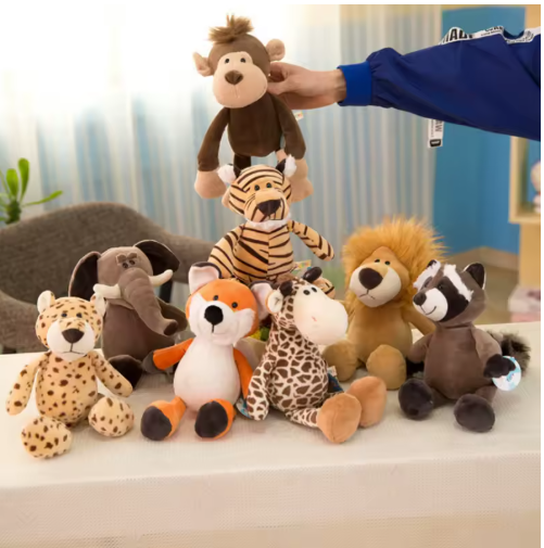 Pack of 3 (25cm Stuffed Lifelike Lion Plush Toys for Kids Gift)