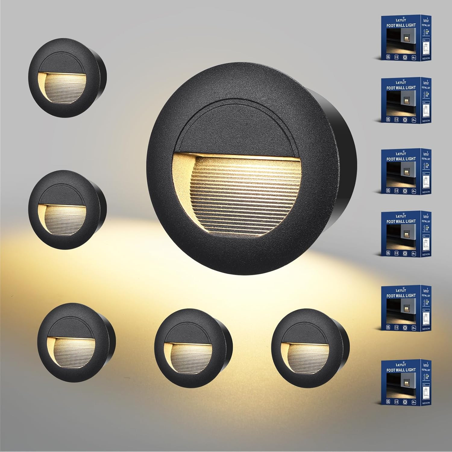Set 6 Luci Scale LED 5W 500Lm 230V - Segnapasso Design 85x85mm