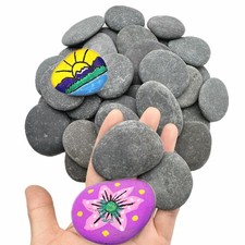 100 PCS Rocks Bulk for Painting Natural River DIY Rocks Flat Smooth Kindnes...