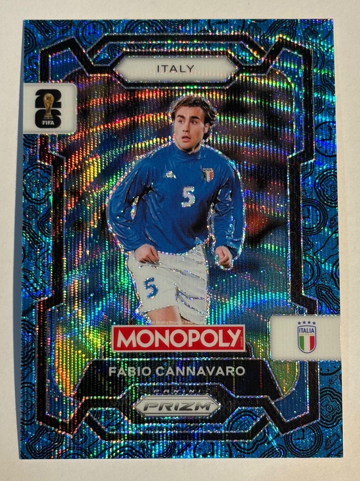 Fabio Cannavaro 2026 Panini Monopoly Prizm FIFA World Cup Blue Wave #36- Italy