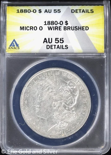 1880-O $1 Morgan Silver Dollar ANACS AU 55 Details | Micro O