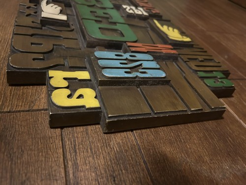 Vtg Burwood MCM Typeface 3D Letters #s Words Wall Plaque 1971 - Picture 2 of 11