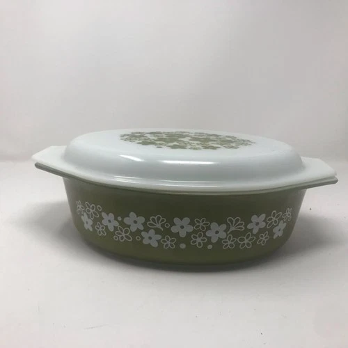 Vintage Pyrex Crazy Daisy Spring Blossom  Oval Casserole Dish 2 1/2 Quart