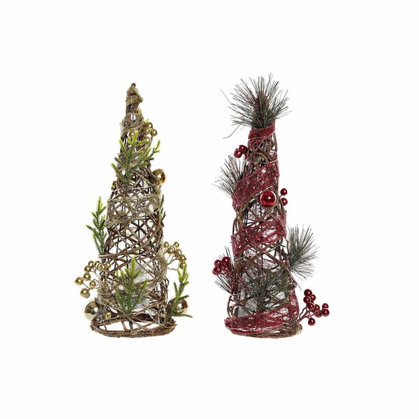 Weihnachtsbaum Dkd Home Decor Rot GrüN Gold 16 X 16 X 41 Cm Kunststoff [2 Stü-image