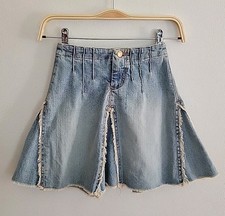 Vintage WildChild Denim A-Line Skirt Girls 6 Frayed Paneled Denim Casual Cowgirl