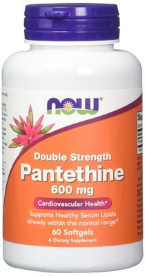 NOW Foods Pantethine, 600 mg 60 Softgels Pack of 2