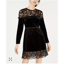 Avec Les Filles Velvet Lace-Trim Dress Sz 4 Witchy Goth Romantic 90’s Whimsygoth