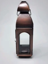 Lantern Bronze Candle Holder 10.5 in, Brown