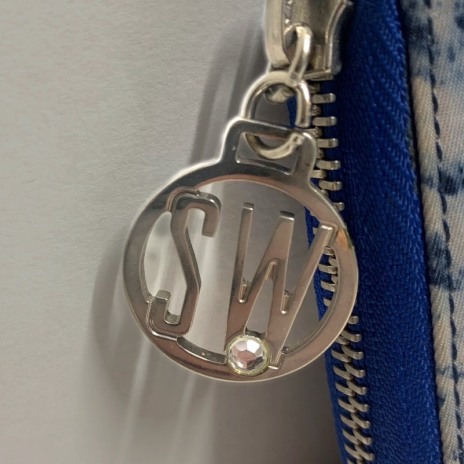 Stuart Weitzman Blue Python Print Zip Around Cont… - image 4