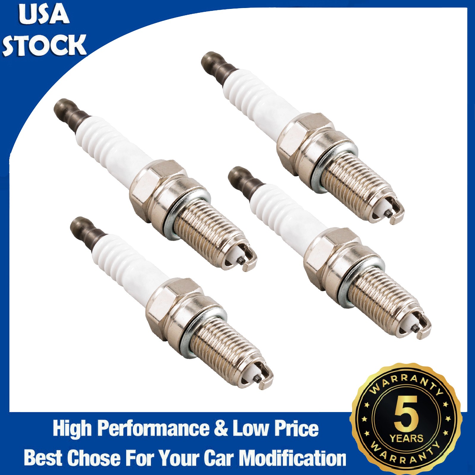 4 Pack New Spark Plugs For 2003-2007 Honda VTX1300S DCPR6E 3481 7416 980695697Q