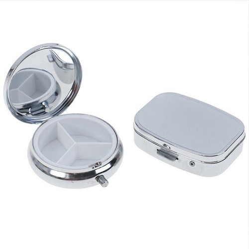Practical Pill Box Tablet Case Silver Small Travel 1 Piece 1pc Container - Picture 4 of 14