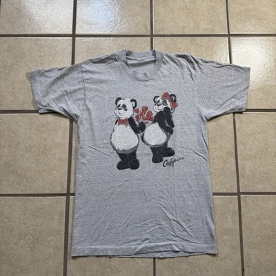 Vintage California Pandas In Love 90s Large 19.5x30 Hearts Valentine Novelty Tee