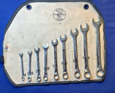 Klein Tools USA MADE (Rare) 68402 9pc SAE 1/4" to 3/4" Combination Wrench Set