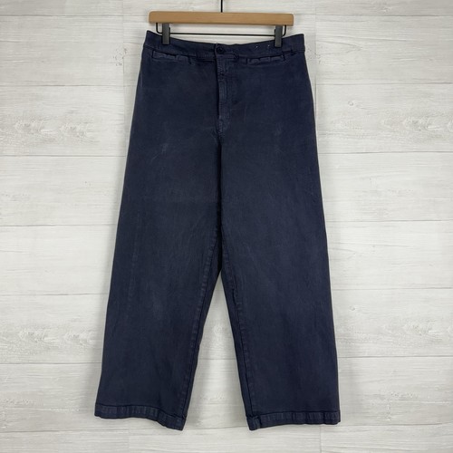 Madewell The Emmett Wide-Leg Crop Pant Women 30 Welt Pocket Edition Ink Navy - Picture 16 of 18