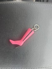 Pink High Heel Boot Charm Pendant Fashion Jewelry Shoe Dangle