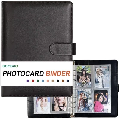 DONBAO A5 Kpop Photocard Binder, 6 Ring Binder Collector’s Album with 240 Card Slots...