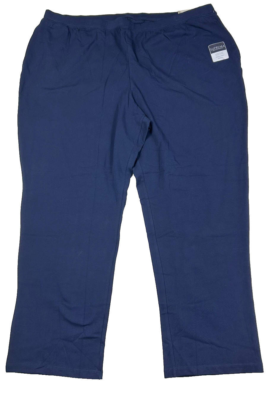 Catherines Suprema Knit Pants Size 3X Relaxed Soft Stretch Cotton Navy Blue  NEW