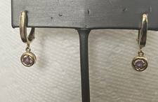 14kt Yellow Gold Amethyst Drop Earrings