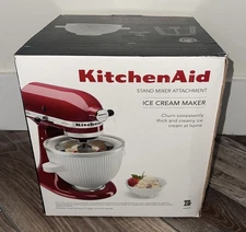 KitchenAid KSMICM Ice Cream Maker Attachment 2 Quart White Bowl