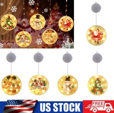 Window Christmas Hanging LED Light Xmas Ornament Suction Cup Battery Home Decor