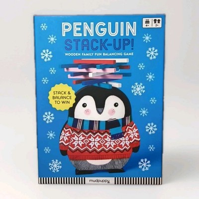 Penguin Stack-Up Wooden Balancing Game By Mudpuppy Stack Balance 2+ Players NEW