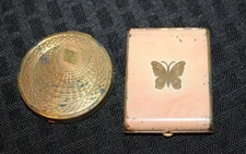 (DEB)Lot of 2 Vintage Compacts: Lucretia Vanderbilt® Butterfly "Mid Day" Compact