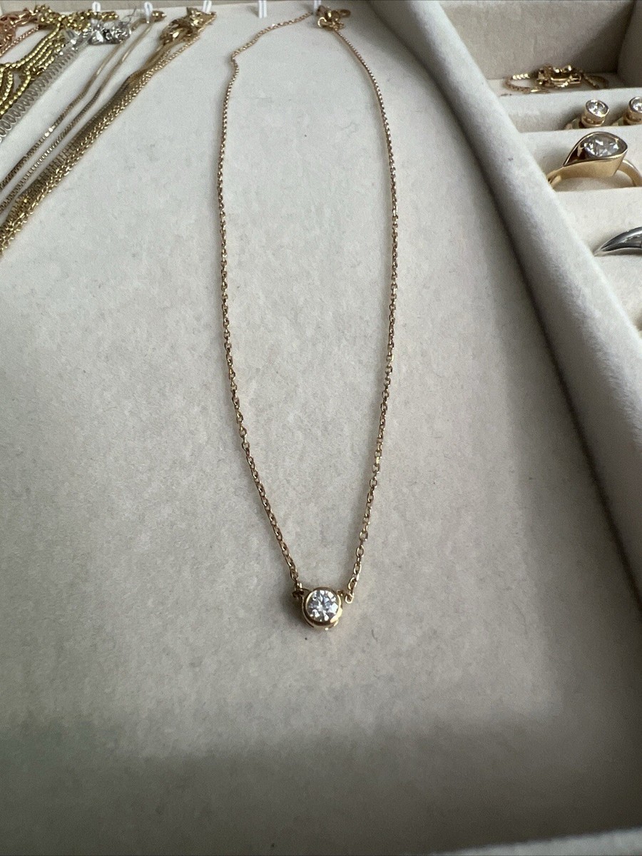 Pandora Era Lab-grown Diamond Bezel Pendant Necklace carat tw 14k Gold