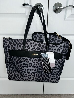 Marcy McKenna Hamptons Collection Travel Tote Onyx Leopard  nwt