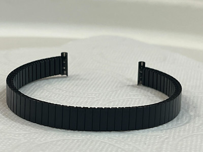 10 mm VINTAGE ROWI  SUPERFIXO FLEX  BLACK STAINLESS STEEL STRETCH WATCH BAND NEW