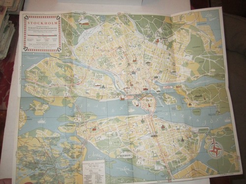 1952 STOCKHOM, SWEDEN MAP BOOKLET - KUNGL AUTOMOBIL KLUBBEN - TUB B - Picture 2 of 6