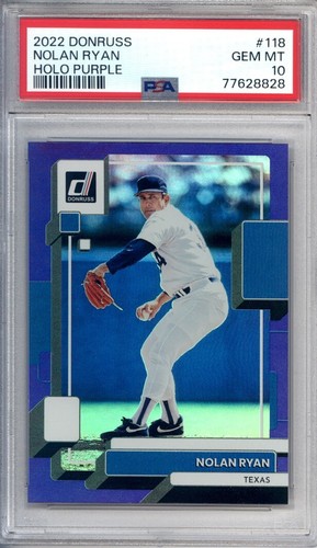 2022 Donruss Nolan Ryan Holo Viola #118 Texas Rangers PSA GEM MT 10 - Foto 1 di 2