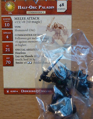 D&D 42 Miniatures Dungeons & Dragons Dragon Underdark Half-Orc Paladin Promo