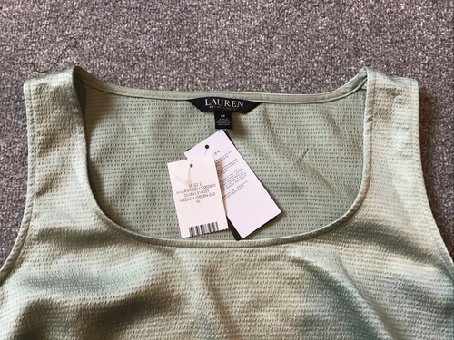 Lauren Ralph Lauren Deep Neck Vest Top Medium Green In Women’s Size M BRAND NEW - Picture 3 of 3