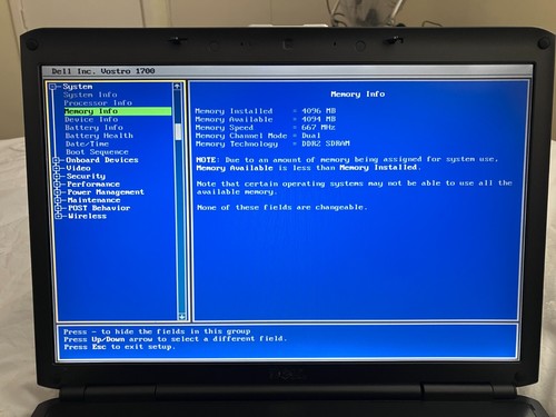 Dell Vostro 1700 BIG 17.3" Laptop Office Dual 4GB RAM 256GB SSD Win 10 - Picture 2 of 3