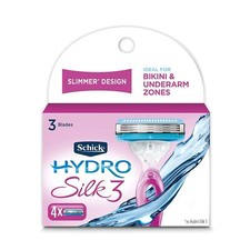 Schick Hydro Silk 3 Razor Blades Refills for Women, 4 Count (Bulk Packaging)