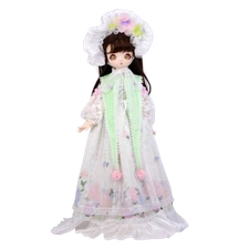 1/4 BJD Doll 40cm Ball Jointed Girl Dress Shoes Outfits Changeable Eyes Full Set