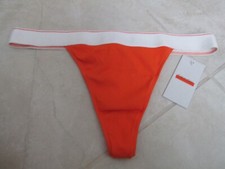NEW Calvin Klein Hi-Cut Thong Underwear Womens 2X Orange 40110WA Ribbed Cotton