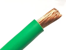 5' FT 4/0 WELDING BATTERY CABLE SOLAR CAR COPPER  SAE J1127 GREEN MADE IN USA 