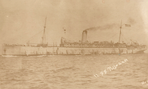 WWI USS Rijndam Troop Ship Boat Real Photo Postcard