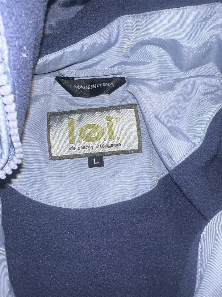 Chaqueta de esquí L.e.i para mujer de dos tonos con bolsillos de lana cremallera completa con capucha talla grande Foto 3 de 4