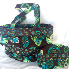 Longaberger Purse EMILY RUFFLE Kiss Make Up Bag ADORN Fabric NEW