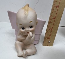 Vintage Lefton Bisque Kewpie Doll KW275 Japan Sticker Sucking Thumb Excellent